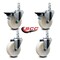 Service Caster 4'' Nylon Wheel Swivel 3/4'' Square Stem Caster Set 2 Brakes, 4PK SCC-SQ20S414-NYS-PLB-34-2-S-2 - alternate 5